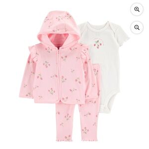 Carters child of mine baby girl cardigan outfit set 3 piece newborn